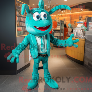 Mascot character of a Teal...