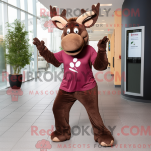 Maskot postava hnědého losa...
