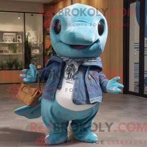 Postava maskota tyrkysového...