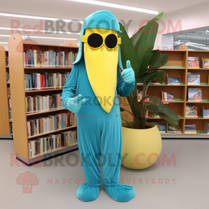 Turquoise banaan mascotte...