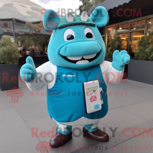 Mascot character of a Teal...