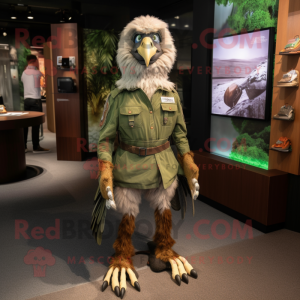 Olive Eagle mascot costume character dressed with a Chinos and Anklets