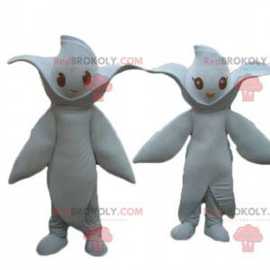 2 giant white flower mascots - Redbrokoly.com