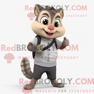 Maskot-karakter av en grå...