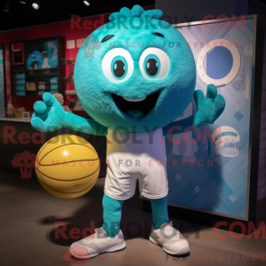 Mascottekarakter van cyaan...