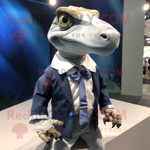 nan Dimorphodon mascot costume character dressed with a Poplin Shirt and Tie pins