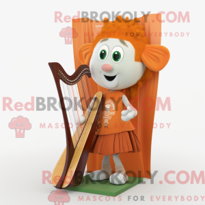 Maskotfigur af en orange...