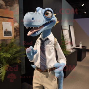 nan Dimorphodon mascot costume character dressed with a Poplin Shirt and Tie pins