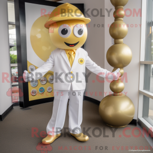 Maskot karakter af en guld...