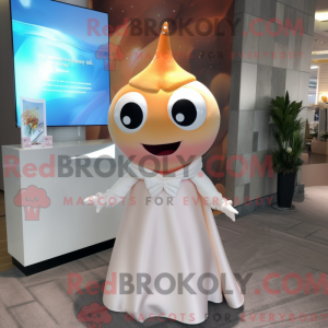 Maskotkarakter af en Peach...