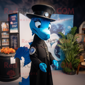 Blue Seahorse mascotte...