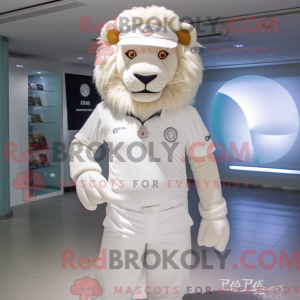 Maskotkarakter av en hvit...