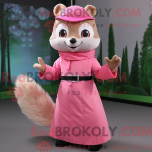 Mascottefiguur van een roze...
