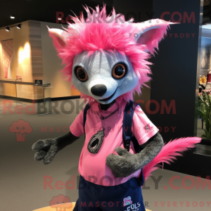 Maskotkarakter af en Pink...