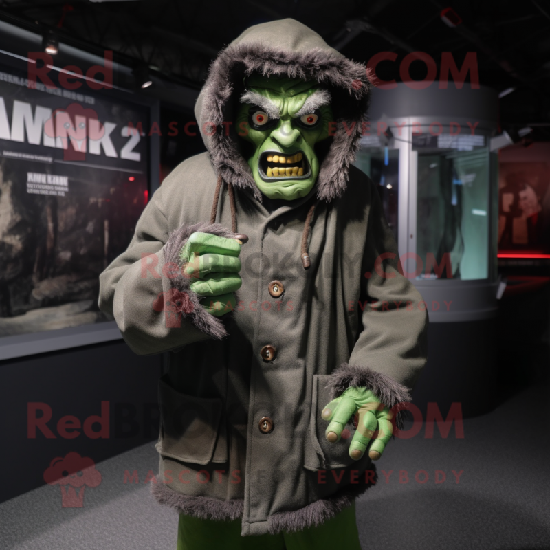 nan Frankenstein mascot costume character dressed with a Parka and Rings nan Frankenstein mascot costume character dressed with a Parka and Rings