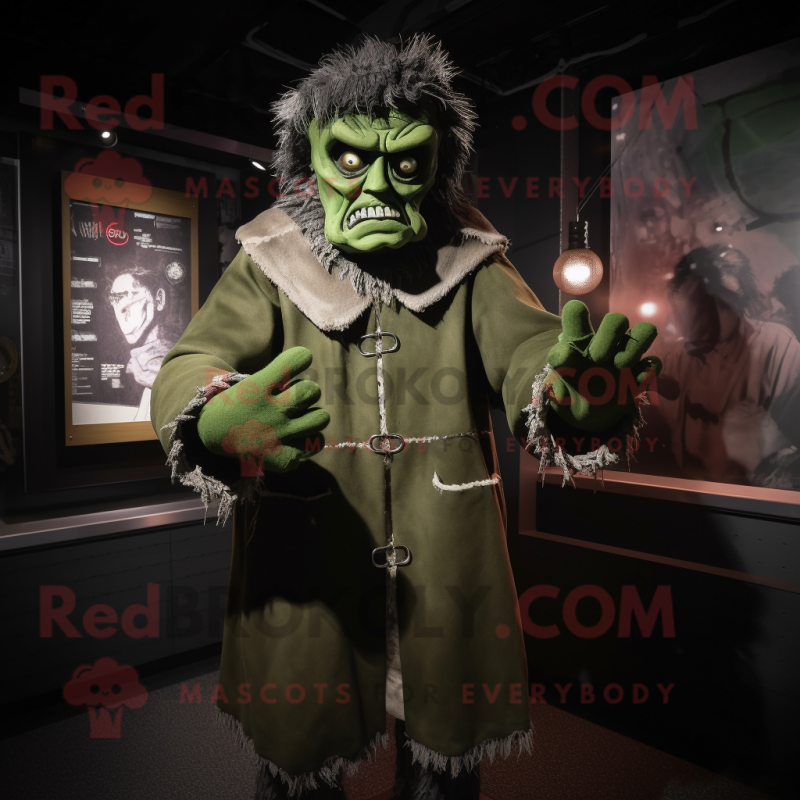 nan Frankenstein mascot costume character dressed with a Parka and Rings nan Frankenstein mascot costume character dressed with a Parka and Rings
