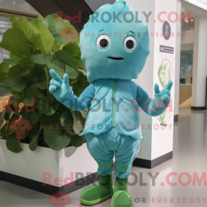 Mascot character of a Cyan...
