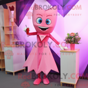 Maskotkarakter av en Pink...
