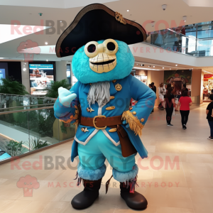 Himmelblå Pirat maskot...