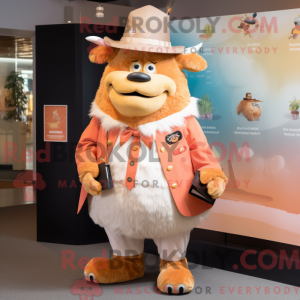 Maskotkarakter af en Peach...