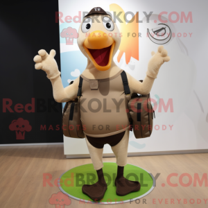 Maskot postava Tan Turkey...