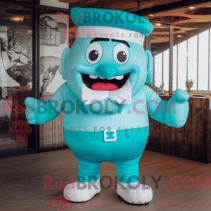 Maskottchenfigur eines Cyan...