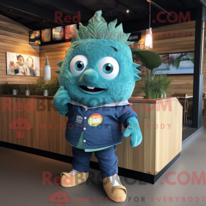 Mascot character of a Teal...