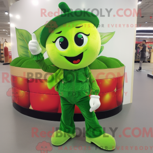 Maskot karakter av en grønn...