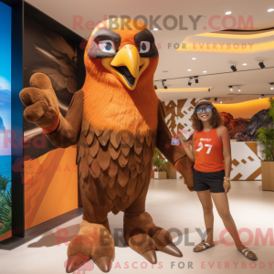 Mascot character of a Brown...