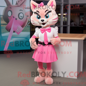 Maskottchen eines rosa...