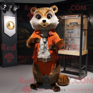 Mascot character of a Brown...
