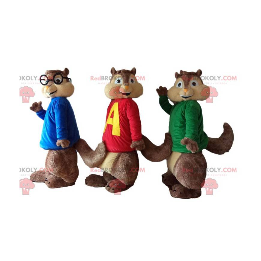 3 Eichhörnchen-Maskottchen von Alvin und den Chipmunks -