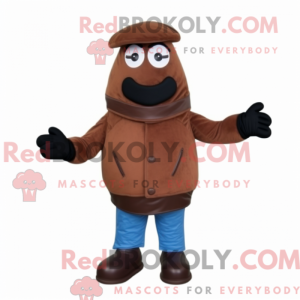 Maskot postava hnědé musaky...