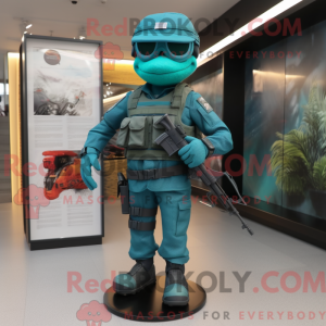 Maskotfigura z Teal Para...