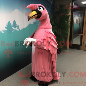 Mascottefiguur van een roze...