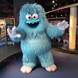 Turquoise Yeti mascotte...