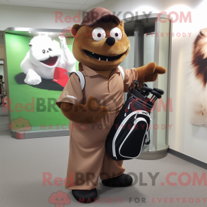 Mascot character of a Brown...