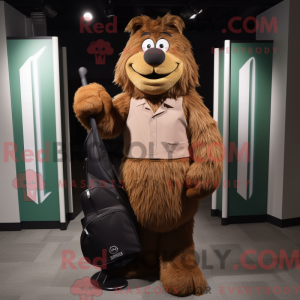 Mascot character of a Brown...