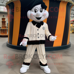 Cream Mime maskot kostume...