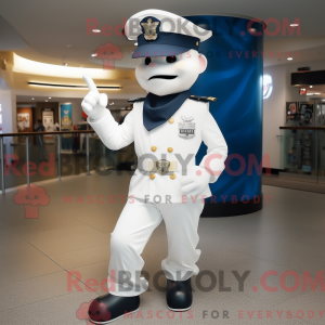 Maskotfigur af en hvid...