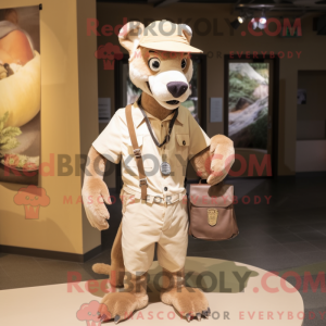 Maskot karakter af en beige...