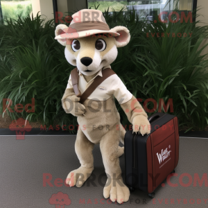 Maskot karakter af en beige...