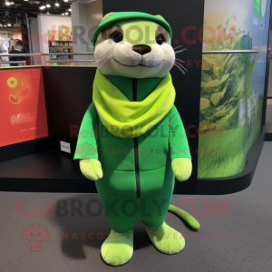 Lime Green Otter maskot...