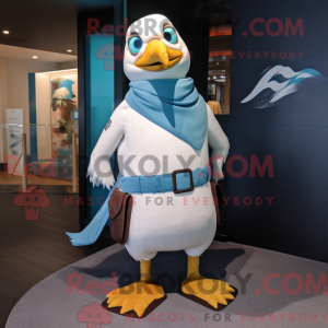Mascot character of a Cyan...