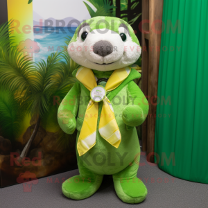 Lime Green Otter mascotte...