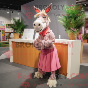 Mascottefiguur van een roze...