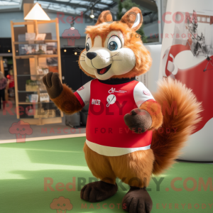 Maskottchen eines roten...