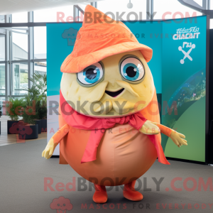 Maskot-karakter af en Peach...