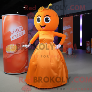 Maskotkarakter af en orange...