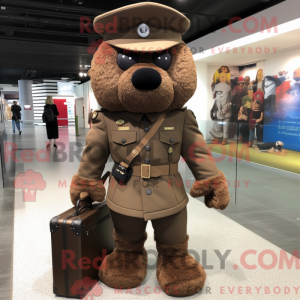 Mascot character of a Brown...